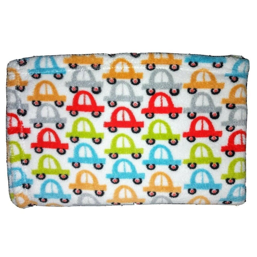 Baby Essentials Boy CAR Fleece Security Blanket Lovey White SOFT Vehicles Plush